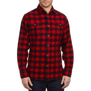 Jachs Men's Plaid Brawny Flannel Button Down Shirt